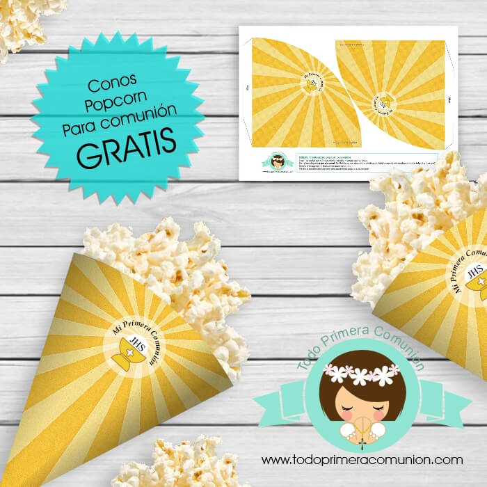 Conos popcorn comunion gratis by todoprimeracomunion