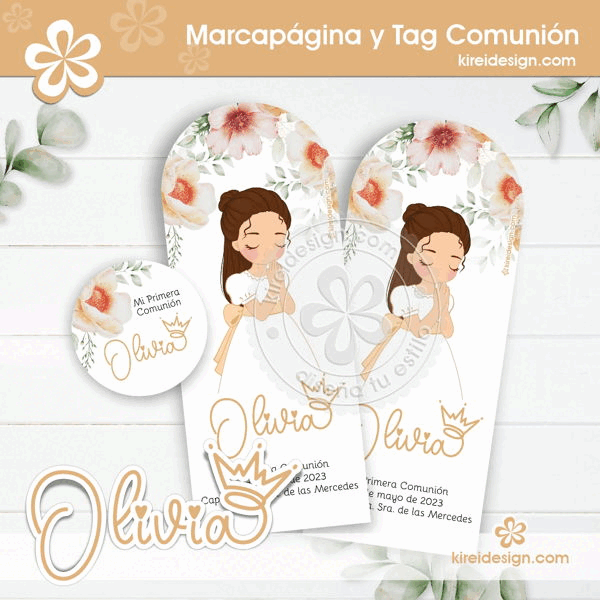 kit imprimible comunion modelo olivia