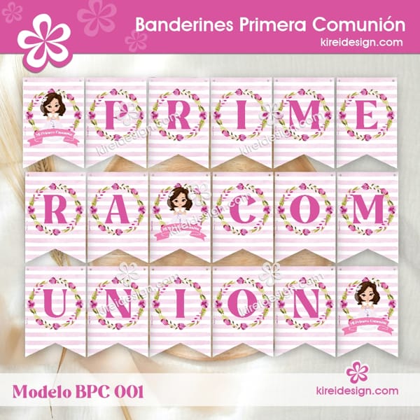 Banderines de Primera comunión imprimibles