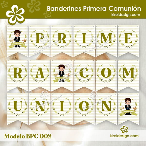 Banderines de Primera comunión imprimibles