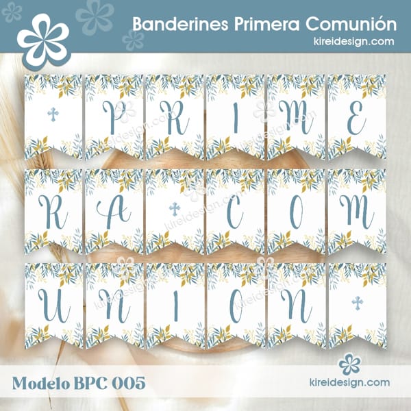 Banderines de Primera comunión imprimibles