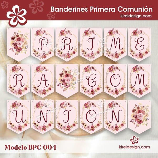 Banderines de Primera comunión imprimibles