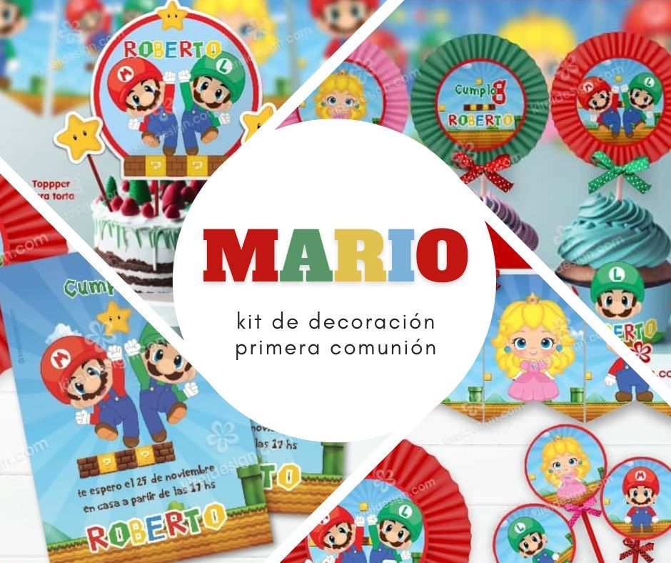 mario kit imprimible comunion