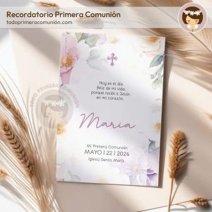 RECORDATORIO COMUNION FLORAL