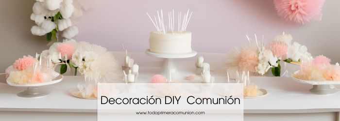 Decoración DIY para la mesa principal de comunión