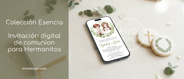 invitacion digital coleccion esencia para comunion de hermanitos
