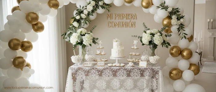 mesa dulce para primera comunion